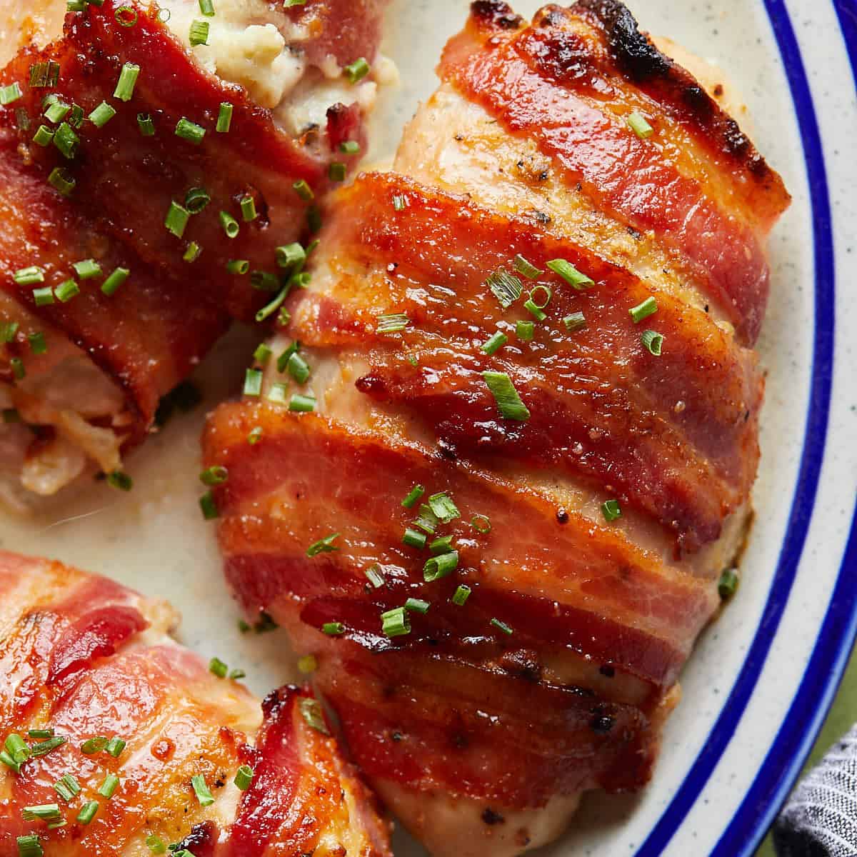 Juicy Oven-Baked Bacon Wrapped Stuffed Chicken for Dinner